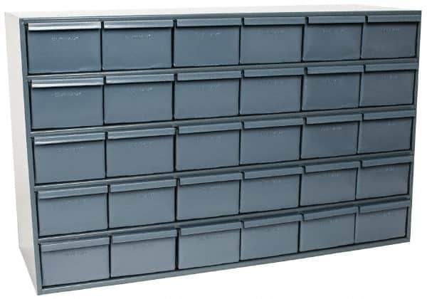 Durham - 30 Drawer, Small Parts Steel Storage Cabinet - 11-3/4" Deep x 33-3/4" Wide x 21-1/8" High - Eagle Tool & Supply