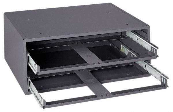 Durham - 2 Drawer, Small Parts Slide Rack Cabinet - 15-3/4" Deep x 20" Wide x 8-1/8" High - Eagle Tool & Supply