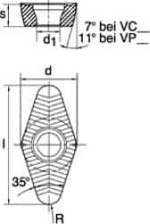 LMT - VCGT220530 ALM Grade LC610T Carbide Milling Insert - TiAlN Finish, 0.2189" Thick, 1/2" Inscribed Circle, 3mm Corner Radius - Eagle Tool & Supply