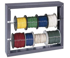 Durham - 2 Cylinder, Gray Wire Spool Rack - 26-1/8" Wide x 17-7/8" High x 6" Deep - Eagle Tool & Supply