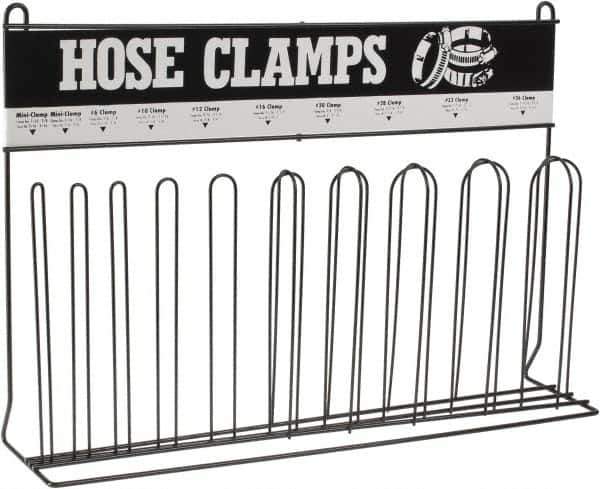 Durham - Blue 10 Post Hose Clamp Rack - 23-1/4" Wide x 15-3/4" High x 5-3/8" Deep - Eagle Tool & Supply