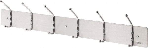 Safco - 6 Hooks, 36" Long x 2-1/8" Deep, Steel Utility Hook Strips - 2-1/2" High - Eagle Tool & Supply