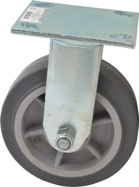 Value Collection - 6" Diam x 2" Wide x 7-1/2" OAH Top Plate Mount Rigid Caster - TPR, 550 Lb Capacity, Roller Bearing, 4 x 4-1/2" Plate - Eagle Tool & Supply