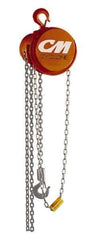 CM - 12,000 Lb Lifting Capacity, 10' Lift Height, Hand Hoist - Made from Chain, 156' Overhaul to Lift 1', 90 Lb Avg Pull to Lift Rated Load, 3 Chains - Eagle Tool & Supply