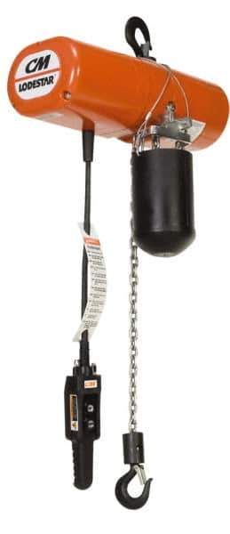 CM - 1/2 Ton Capacity, Electric Chain Hoist - 20' Max Lift, 15-9/16" Min Headroom, 1 Chain - Eagle Tool & Supply