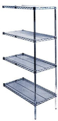 Value Collection - 4 Shelf Wire Shelving Unit - 36" Wide x 24" Deep x 63" High, - Eagle Tool & Supply