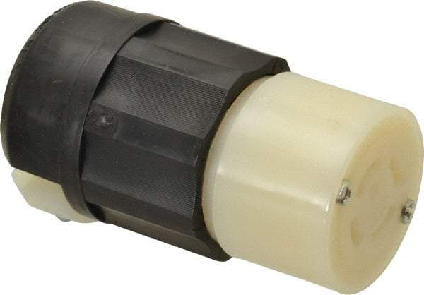 Leviton - 125/250 VAC, 20 Amp, L14-20R Configuration, Industrial Grade, Self Grounding Connector - 1 Phase, 3 Poles, 0.595 to 0.895 Inch Cord Diameter - Eagle Tool & Supply