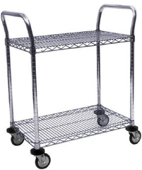 Value Collection - 800 Lb Capacity, 24" Wide x 42" Long x 39" High Wire Cart - 2 Shelf, Steel, Swivel Casters - Eagle Tool & Supply