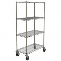 Metro - 600 Lb Capacity 4 Shelf Mobile Wire Shelving Unit - Add-On Unit - Eagle Tool & Supply