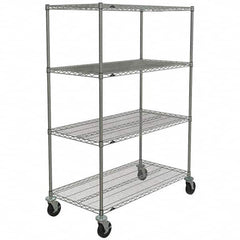 Metro - 600 Lb Capacity 4 Shelf Mobile Wire Shelving Unit - Add-On Unit - Eagle Tool & Supply