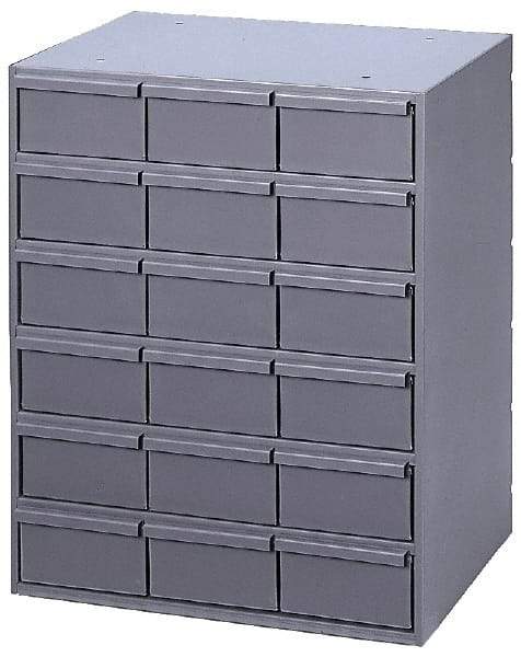 Durham - 18 Drawer, Small Parts Steel Storage Cabinet - 11-5/8" Deep x 17-1/4" Wide x 21-1/4" High - Eagle Tool & Supply