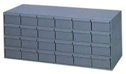 Durham - 24 Drawer, Small Parts Steel Storage Cabinet - 11-5/8" Deep x 33-3/4" Wide x 14-3/8" High - Eagle Tool & Supply