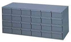 Durham - 24 Drawer, Small Parts Steel Storage Cabinet - 11-5/8" Deep x 33-3/4" Wide x 14-3/8" High - Eagle Tool & Supply