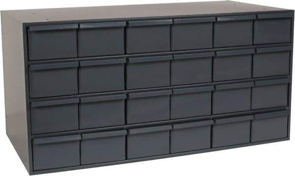 Durham - 24 Drawer, Small Parts Steel Storage Cabinet - 17-1/4" Deep x 33-3/4" Wide x 17" High - Eagle Tool & Supply