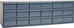 Durham - 18 Drawer, Small Parts Steel Storage Cabinet - 11-5/8" Deep x 33-3/4" Wide x 10-7/8" High - Eagle Tool & Supply