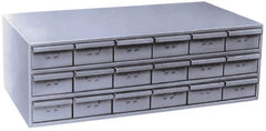 Durham - 18 Drawer, Small Parts Steel Storage Cabinet - 17-1/4" Deep x 33-3/4" Wide x 12-7/8" High - Eagle Tool & Supply