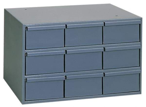 Durham - 9 Drawer, Small Parts Steel Storage Cabinet - 11-5/8" Deep x 17-1/4" Wide x 10-7/8" High - Eagle Tool & Supply