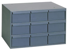 Durham - 9 Drawer, Small Parts Steel Storage Cabinet - 11-5/8" Deep x 17-1/4" Wide x 10-7/8" High - Eagle Tool & Supply