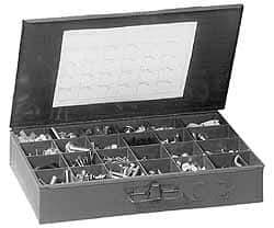 Value Collection - 168 Piece, 1/4x1 to 3/4 x 3-1/2, Steel Lag Screw Assortment - Hex Head, Hex Drive, 1 to 3-1/2" Long, Zinc-Plated Finish - Eagle Tool & Supply