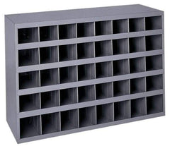Durham - 40 Bin Bin Shelving Unit with Openings - 33-3/4 Inch Overall Width x 8-1/2 Inch Overall Depth x 22-1/4 Inch Overall Height, Gray Steel Bins - Eagle Tool & Supply
