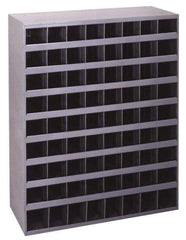 Durham - 72 Bin Bin Shelving Unit with Openings - 33-3/4 Inch Overall Width x 8-1/2 Inch Overall Depth x 42 Inch Overall Height, Gray Steel Bins - Eagle Tool & Supply