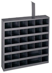 Durham - 36 Bin Bin Shelving Unit with Removable Dividers - 23-3/4 Inch Overall Width x 4-3/4 Inch Overall Depth x 23-3/4 Inch Overall Height, Gray Steel Bins - Eagle Tool & Supply