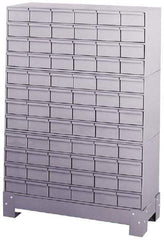 Durham - 72 Bin Bin Shelving Unit with Drawers - 34-1/8 Inch Overall Width x 12-1/4 Inch Overall Depth x 48-1/8 Inch Overall Height, Gray Steel Bins - Eagle Tool & Supply