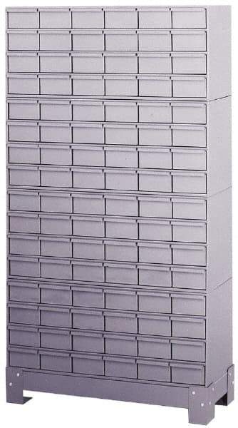 Durham - 96 Bin Bin Shelving Unit with Drawers - 34-1/8 Inch Overall Width x 12-1/4 Inch Overall Depth x 62-1/2 Inch Overall Height, Gray Steel Bins - Eagle Tool & Supply