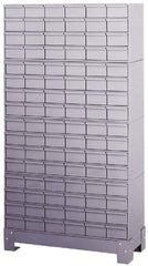 Durham - 96 Bin Bin Shelving Unit with Drawers - 34-1/8 Inch Overall Width x 12-1/4 Inch Overall Depth x 62-1/2 Inch Overall Height, Gray Steel Bins - Eagle Tool & Supply