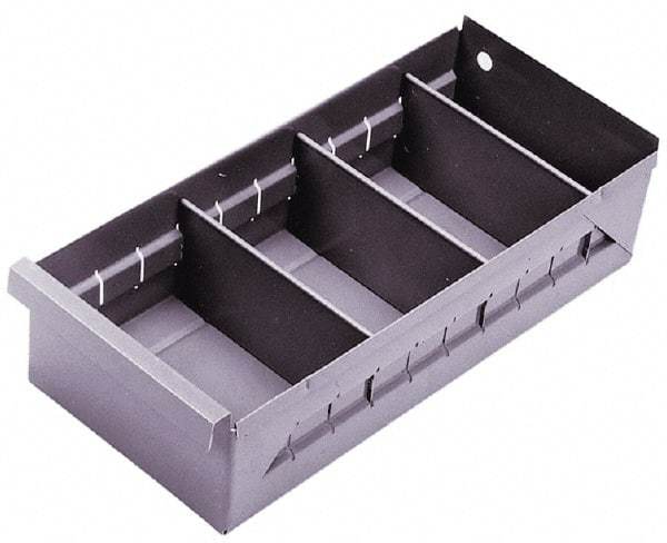 Durham - 11-3/4" Deep, Gray Steel Drawer Bin - 2-3/4" High x 5-3/8" Wide x 11-3/4" Long - Eagle Tool & Supply