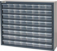 Durham - 64 Drawer, Small Parts Steel Storage Cabinet w/Plastic Drawers - 6-3/8" Deep x 25-7/8" Wide x 21-3/8" High - Eagle Tool & Supply