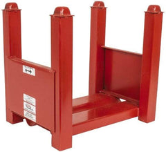 Made in USA - 3,750 Lb Capacity, Orange Stocking Modular Steel Bar Storage Stack - 14" Wide x 17" High - Eagle Tool & Supply