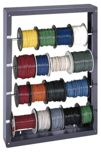 Durham - Gray Wire Spool Rack - 26-1/8" Wide x 37-1/8" High x 6" Deep - Eagle Tool & Supply