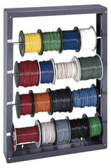 Durham - Gray Wire Spool Rack - 26-1/8" Wide x 37-1/8" High x 6" Deep - Eagle Tool & Supply