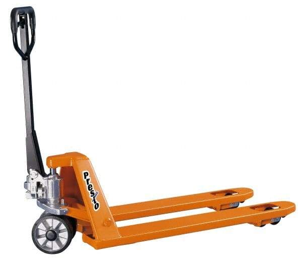 Presto Lifts - 6,500 Lb Capacity, 7-3/4" Lift Premium Quality Pallet Truck - 3-1/4" Min Lift Height, 48" Fork Length, 27" Overall Width - Eagle Tool & Supply