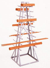 Made in USA - 1,800 Lb Capacity, Gray 2-Sided Horizontal Bar Storage Rack - 30" Wide x 84" High x 30" Deep - Eagle Tool & Supply
