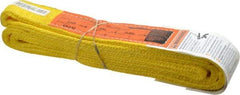 Made in USA - 3' Long x 2" Wide, 9,600 Lb Basket Capacity, 9,600 Lb Vertical Capacity, 2 Ply, Nylon Web Sling - 7,680 Lb Choker Capacity - Eagle Tool & Supply