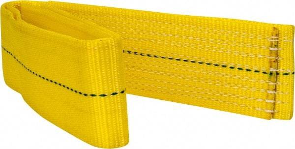 Made in USA - 3' Long x 3" Wide, 6,600 Lb Basket Capacity, 6,600 Lb Vertical Capacity, 1 Ply, Nylon Web Sling - 5,280 Lb Choker Capacity - Eagle Tool & Supply