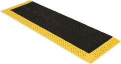 Notrax - 8' Long, Dry/Wet Environment, Anti-Fatigue Matting - Black with Yellow Borders, Vinyl with Vinyl Base, Beveled on 3 Sides - Eagle Tool & Supply