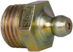 Value Collection - Straight Head Angle, 1/4 NPT Steel Thread-Forming Grease Fitting - 14.29mm Hex - Eagle Tool & Supply