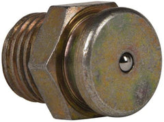 Value Collection - Straight Head Angle, 1/4 NPT Steel Button-Head Grease Fitting - 15.88mm Hex - Eagle Tool & Supply