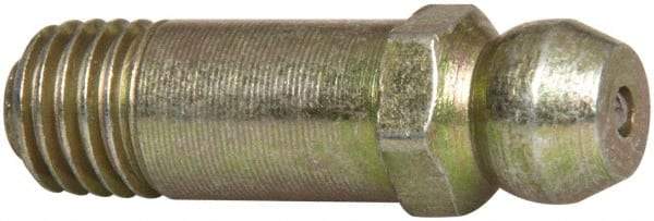 Value Collection - Straight Head Angle, 1/4-28 Steel Standard Grease Fitting - 7.94mm Hex - Eagle Tool & Supply