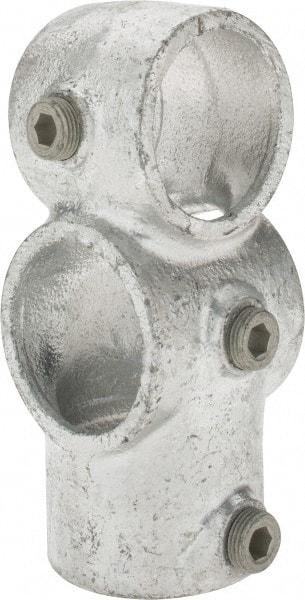 Kee - 1-1/2" Pipe, Socket Tee & Crossover, Malleable Iron Tee & Crossover Pipe Rail Fitting - Galvanized Finish - Eagle Tool & Supply