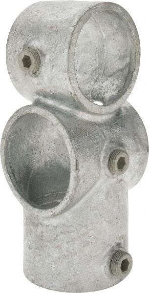 Kee - 2" Pipe, Socket Tee & Crossover, Malleable Iron Tee & Crossover Pipe Rail Fitting - Galvanized Finish - Eagle Tool & Supply