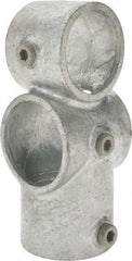 Kee - 2" Pipe, Socket Tee & Crossover, Malleable Iron Tee & Crossover Pipe Rail Fitting - Galvanized Finish - Eagle Tool & Supply