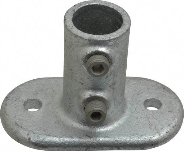 Kee - 3/4" Pipe, Railing Flange, Malleable Iron Flange Pipe Rail Fitting - Galvanized Finish - Eagle Tool & Supply