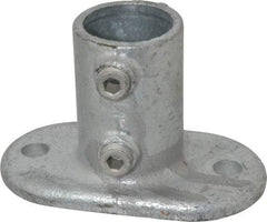 Kee - 1-1/4" Pipe, Railing Flange, Malleable Iron Flange Pipe Rail Fitting - Galvanized Finish - Eagle Tool & Supply