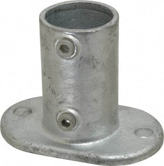 Kee - 2" Pipe, Railing Flange, Malleable Iron Flange Pipe Rail Fitting - Galvanized Finish - Eagle Tool & Supply