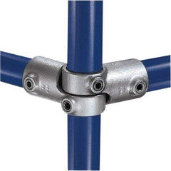 Kee - 1-1/2" Pipe, Adjustable Side Outlet Tee, Malleable Iron Tee Pipe Rail Fitting - Galvanized Finish - Eagle Tool & Supply