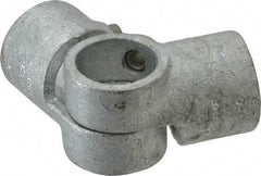 Kee - 1" Pipe, Adjustable Side Outlet Tee, Malleable Iron Tee Pipe Rail Fitting - Galvanized Finish - Eagle Tool & Supply